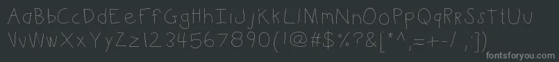 Kbkinderwrite Font – Gray Fonts on Black Background