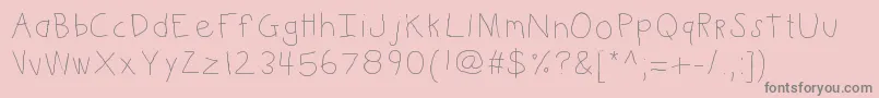 Kbkinderwrite Font – Gray Fonts on Pink Background