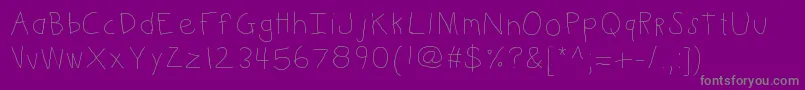 Kbkinderwrite Font – Gray Fonts on Purple Background