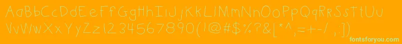 Kbkinderwrite Font – Green Fonts on Orange Background