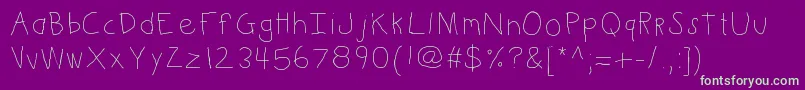 Kbkinderwrite Font – Green Fonts on Purple Background