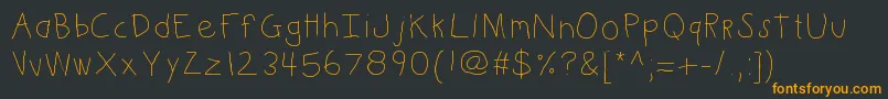 Kbkinderwrite Font – Orange Fonts on Black Background