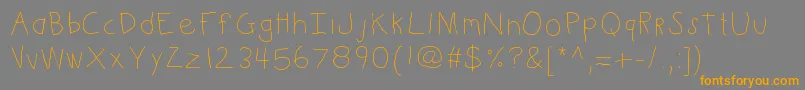 Kbkinderwrite Font – Orange Fonts on Gray Background