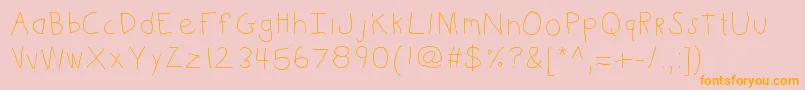 Kbkinderwrite Font – Orange Fonts on Pink Background