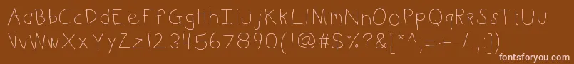 Kbkinderwrite Font – Pink Fonts on Brown Background