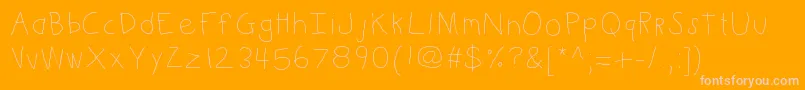 Kbkinderwrite Font – Pink Fonts on Orange Background