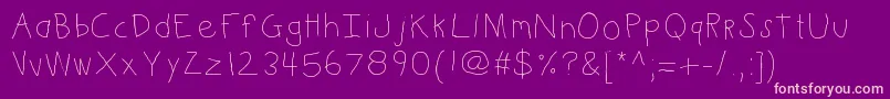 Kbkinderwrite Font – Pink Fonts on Purple Background
