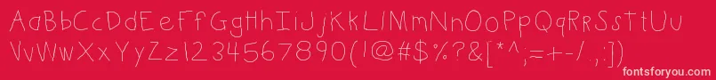Kbkinderwrite Font – Pink Fonts on Red Background