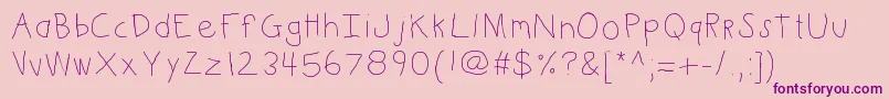 Kbkinderwrite Font – Purple Fonts on Pink Background