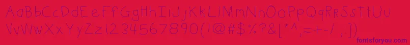 Kbkinderwrite Font – Purple Fonts on Red Background