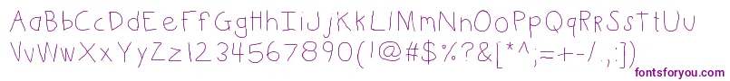 Kbkinderwrite Font – Purple Fonts on White Background