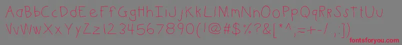 Kbkinderwrite Font – Red Fonts on Gray Background