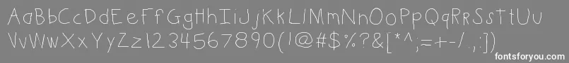 Kbkinderwrite Font – White Fonts on Gray Background