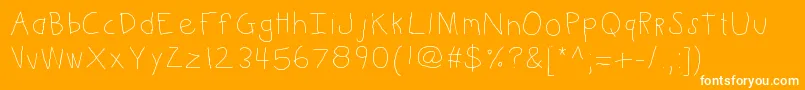 Kbkinderwrite Font – White Fonts on Orange Background