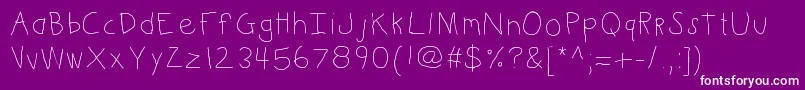 Kbkinderwrite Font – White Fonts on Purple Background