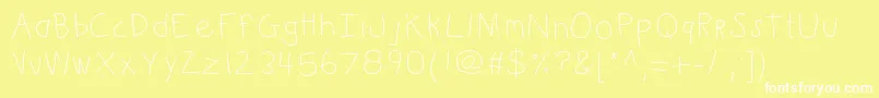 Kbkinderwrite Font – White Fonts on Yellow Background