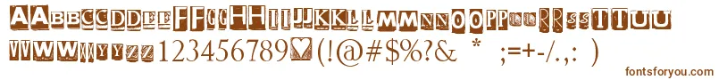 DzrInscription-fontti – ruskeat fontit valkoisella taustalla