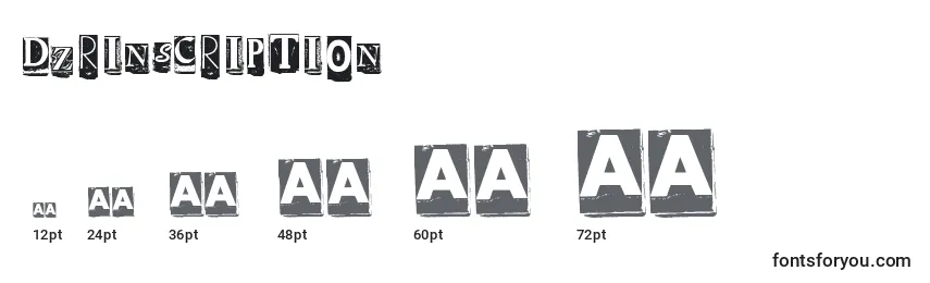 Размеры шрифта DzrInscription