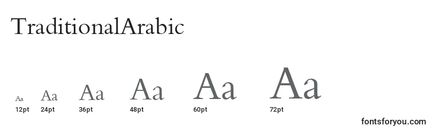 Размеры шрифта TraditionalArabic