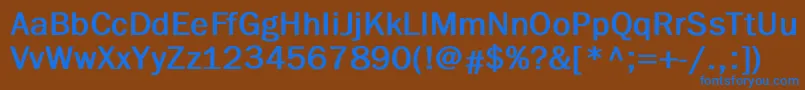 Czcionka BenjaminGothicBold – niebieskie czcionki na brązowym tle