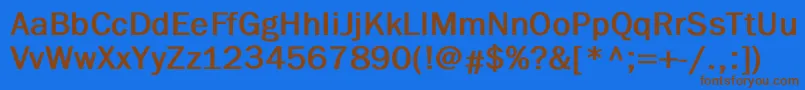 BenjaminGothicBold-Schriftart – Braune Schriften auf blauem Hintergrund