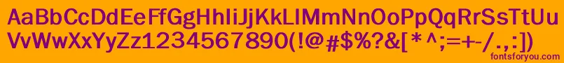 BenjaminGothicBold Font – Purple Fonts on Orange Background