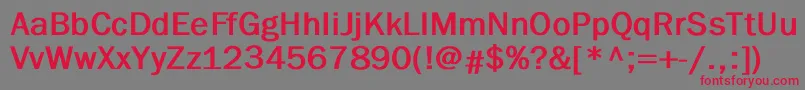 フォントBenjaminGothicBold – 赤い文字の灰色の背景