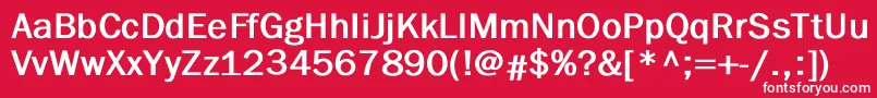BenjaminGothicBold Font – White Fonts on Red Background