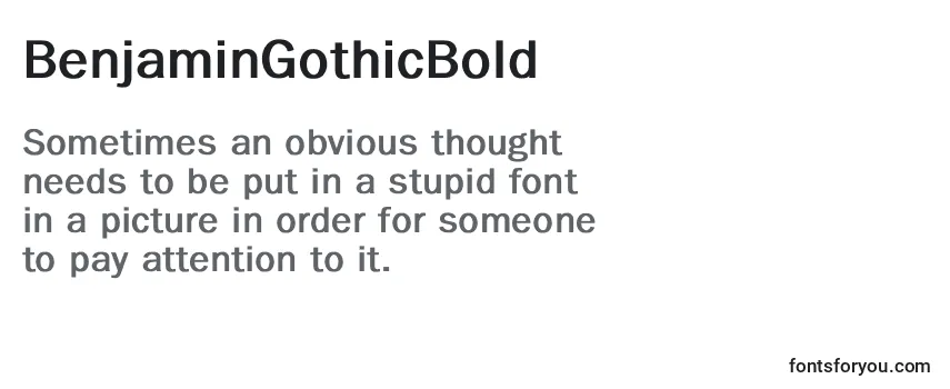 Review of the BenjaminGothicBold Font