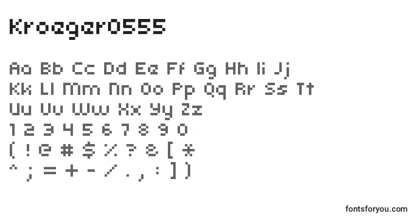 A fonte Kroeger0555 – alfabeto, números, caracteres especiais