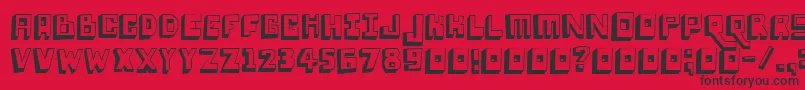フォントLoweryauto – 赤い背景に黒い文字