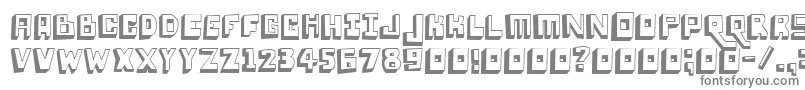 Loweryauto-fontti – harmaat kirjasimet valkoisella taustalla