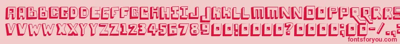 フォントLoweryauto – ピンクの背景に赤い文字