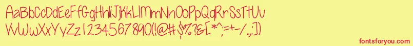 Soposh Font – Red Fonts on Yellow Background