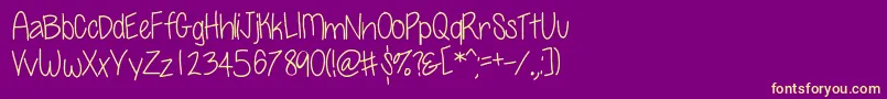 Soposh-fontti – keltaiset fontit violetilla taustalla