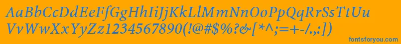 MinionwebproItalic Font – Blue Fonts on Orange Background