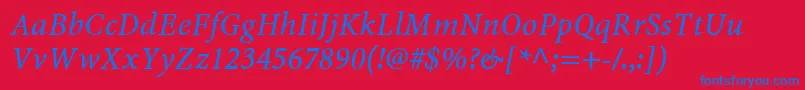 MinionwebproItalic Font – Blue Fonts on Red Background