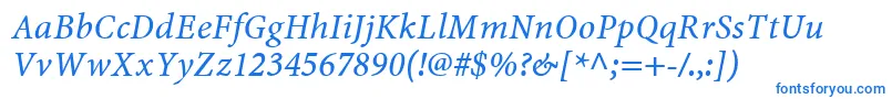 MinionwebproItalic Font – Blue Fonts on White Background