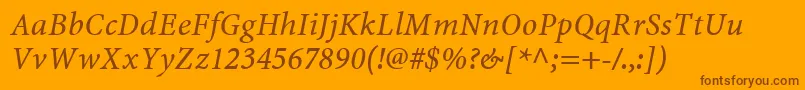 MinionwebproItalic Font – Brown Fonts on Orange Background