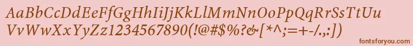 MinionwebproItalic Font – Brown Fonts on Pink Background