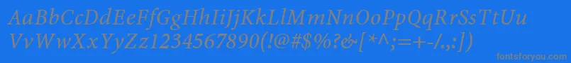 MinionwebproItalic Font – Gray Fonts on Blue Background