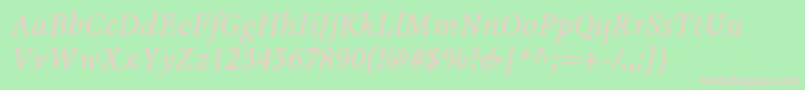 MinionwebproItalic Font – Pink Fonts on Green Background