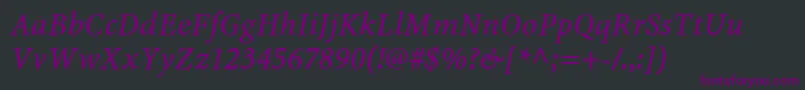 Шрифт MinionwebproItalic – фиолетовые шрифты на чёрном фоне