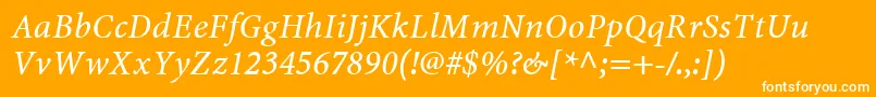 MinionwebproItalic Font – White Fonts on Orange Background