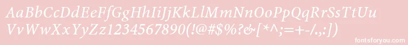 MinionwebproItalic Font – White Fonts on Pink Background