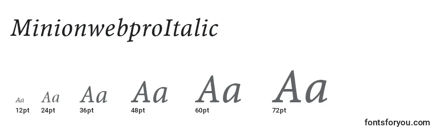 Größen der Schriftart MinionwebproItalic