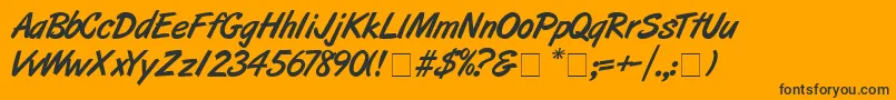 ArtbrushMedium Font – Black Fonts on Orange Background