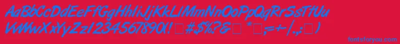 ArtbrushMedium Font – Blue Fonts on Red Background
