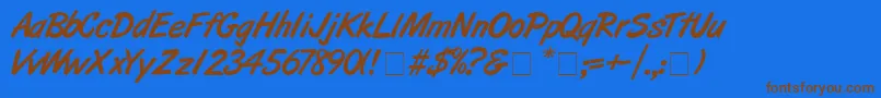 ArtbrushMedium Font – Brown Fonts on Blue Background