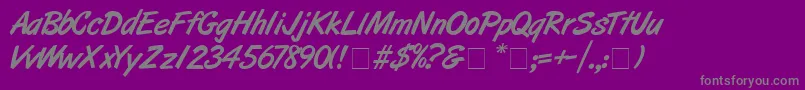 ArtbrushMedium-Schriftart – Graue Schriften auf violettem Hintergrund